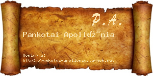 Pankotai Apollónia névjegykártya